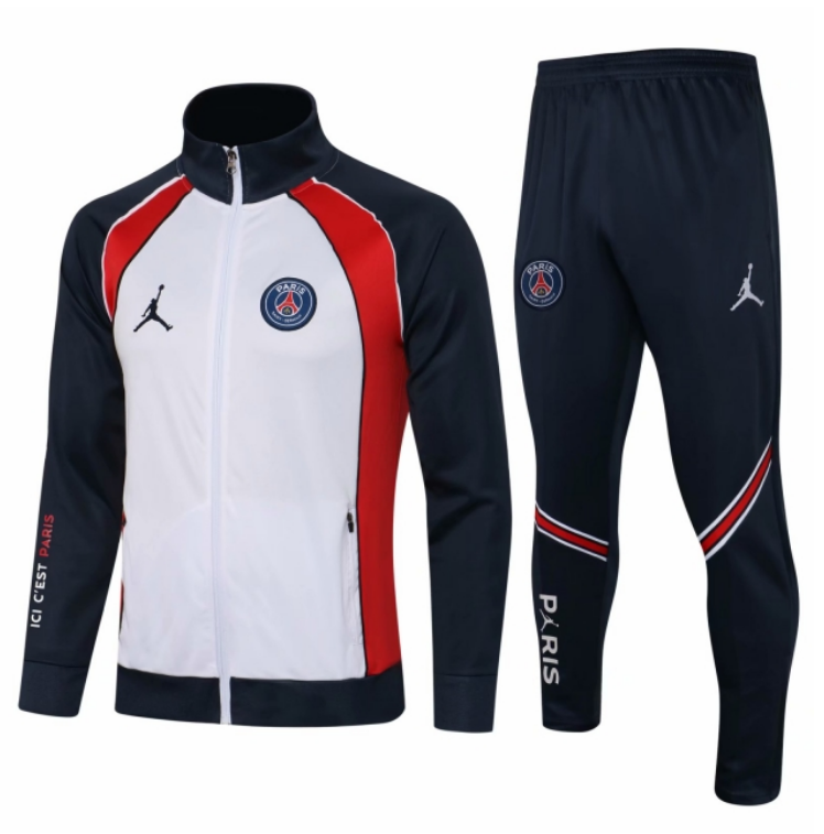 PSG x Jordan White Navy Training Suits Jacket with Pants 2020/21